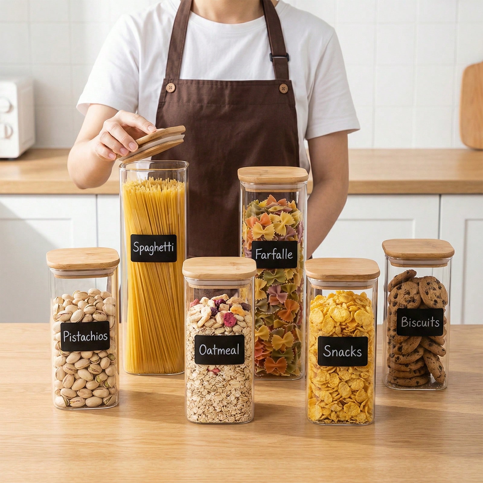 Kitchen Baking Containers - 6/12 sztuk szklanych pojemników do przechowywania