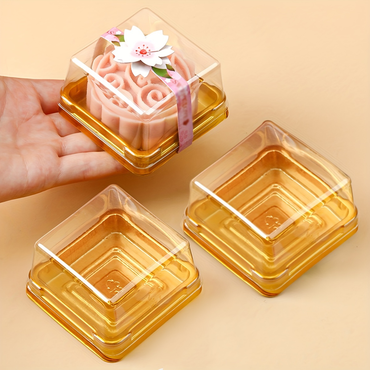 Kitchen Set Bakery - 50 sztuk przezroczystych plastikowych mini pudełek